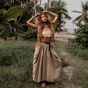 Thaluta Beige Maxi Skirt